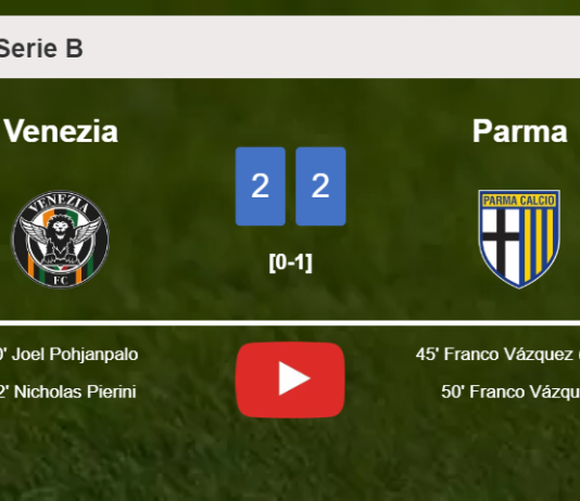 Venezia manages to draw 2-2 with Parma after recovering a 0-2 deficit. HIGHLIGHTS