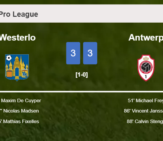 Westerlo and Antwerp draws a frantic match 3-3 on Tuesday