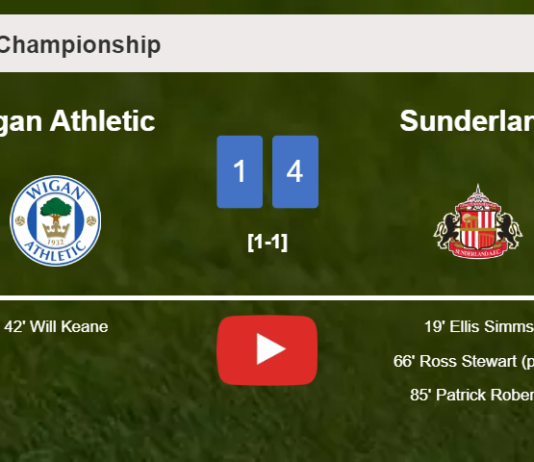 Sunderland prevails over Wigan Athletic 4-1. HIGHLIGHTS