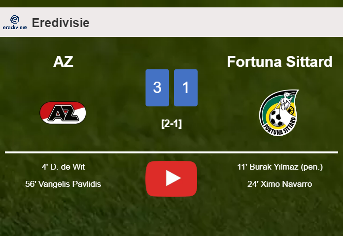 AZ beats Fortuna Sittard 3-1. HIGHLIGHTS
