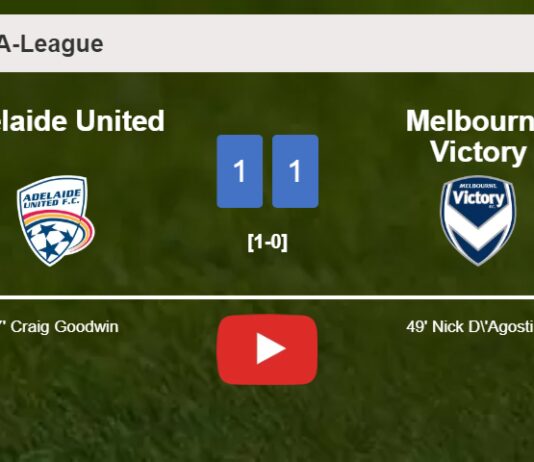 Adelaide United and Melbourne Victory draw 1-1 on Saturday. HIGHLIGHTS