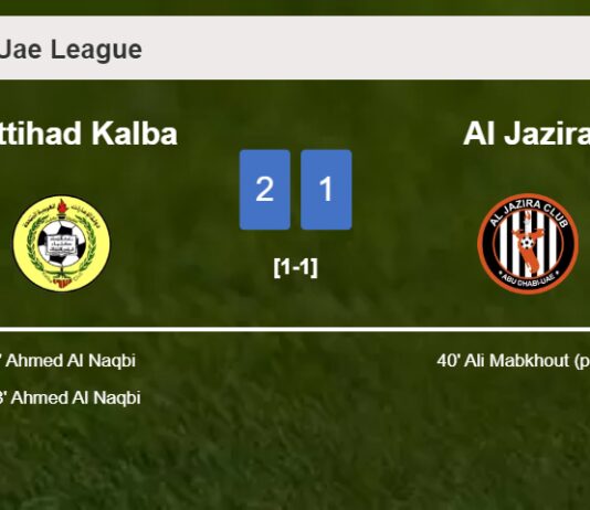 Al Ittihad Kalba tops Al Jazira 2-1 with A. Al scoring a double