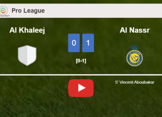 Al Nassr tops Al Khaleej 1-0 with a goal scored by V. Aboubakar. HIGHLIGHTS