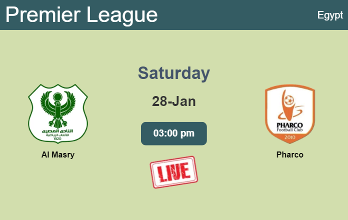 How to watch Al Masry vs. Pharco on live stream and at what time