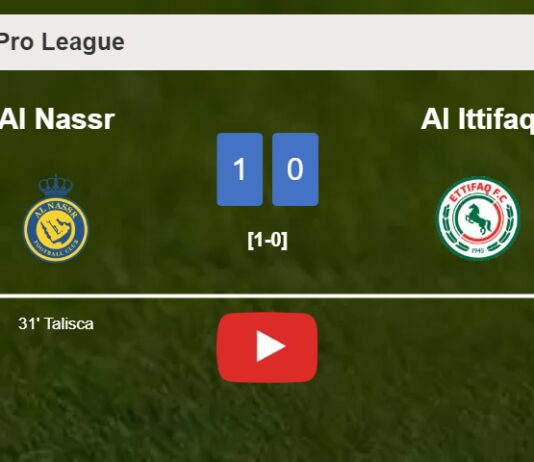 Al Nassr defeats Al Ittifaq 1-0 with a goal scored by Talisca. HIGHLIGHTS
