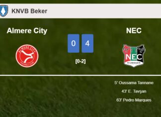 NEC beats Almere City 4-0 after playing a incredible match