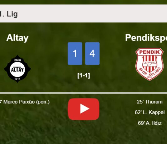 Pendikspor demolishes Altay 4-1 with 2 goals from Thuram. HIGHLIGHTS