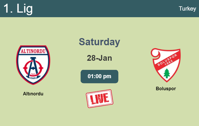 How to watch Altınordu vs. Boluspor on live stream and at what time