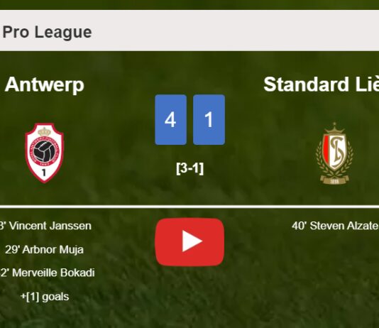 Antwerp destroys Standard Liège 4-1 with a superb performance. HIGHLIGHTS