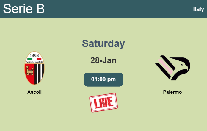 How to watch Ascoli vs. Palermo on live stream and at what time
