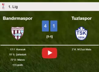 Bandırmaspor crushes Tuzlaspor 4-1 after playing a great match. HIGHLIGHTS