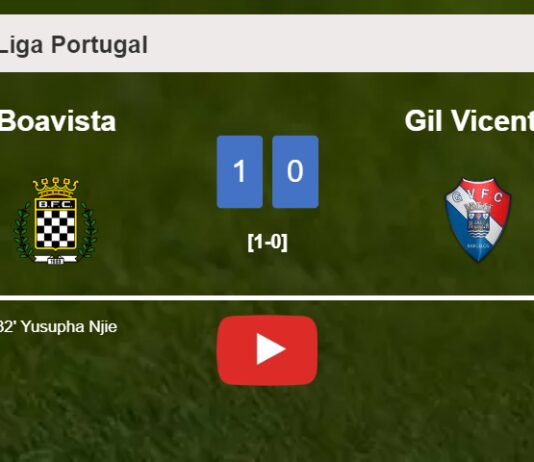 Boavista prevails over Gil Vicente 1-0 with a goal scored by Y. Njie. HIGHLIGHTS