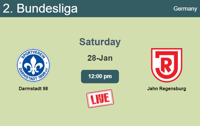 How to watch Darmstadt 98 vs. Jahn Regensburg on live stream and at what time
