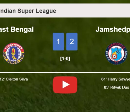 Jamshedpur recovers a 0-1 deficit to overcome East Bengal 2-1. HIGHLIGHTS