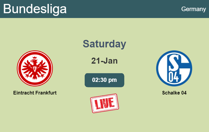 How to watch Eintracht Frankfurt vs. Schalke 04 on live stream and at what time