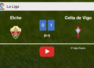 Celta de Vigo defeats Elche 1-0 with a goal scored by I. Aspas. HIGHLIGHTS