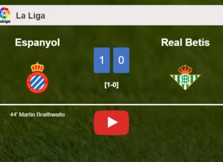 Espanyol defeats Real Betis 1-0 with a goal scored by M. Braithwaite. HIGHLIGHTS