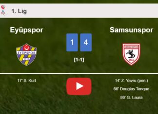 Samsunspor overcomes Eyüpspor 4-1. HIGHLIGHTS