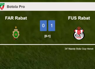 FUS Rabat prevails over FAR Rabat 1-0 with a goal scored by N. Bola