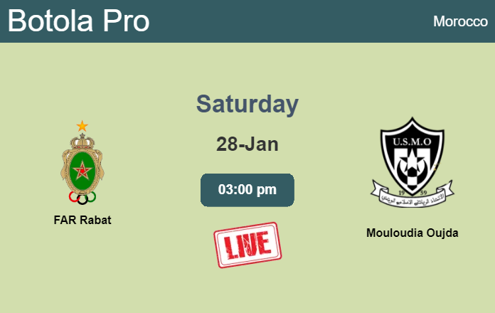 How to watch FAR Rabat vs. Mouloudia Oujda on live stream and at what time