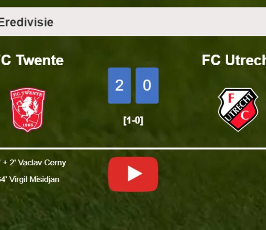 FC Twente beats FC Utrecht 2-0 on Sunday. HIGHLIGHTS