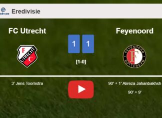FC Utrecht and Feyenoord draw 1-1 on Sunday. HIGHLIGHTS