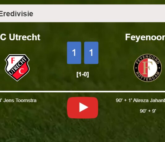 FC Utrecht and Feyenoord draw 1-1 on Sunday. HIGHLIGHTS