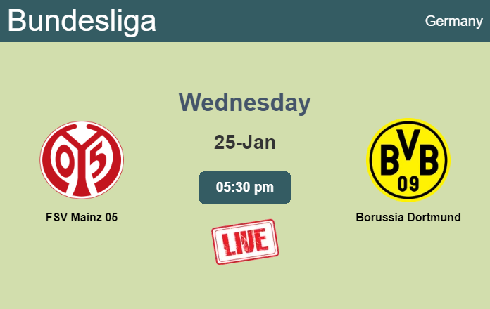 How to watch FSV Mainz 05 vs. Borussia Dortmund on live stream and at what time