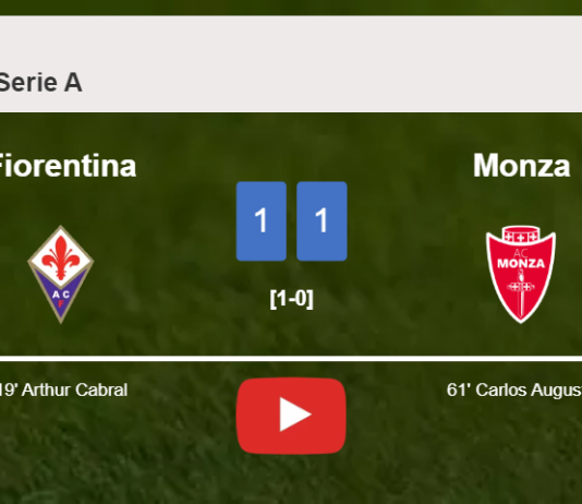 Fiorentina and Monza draw 1-1 on Wednesday. HIGHLIGHTS
