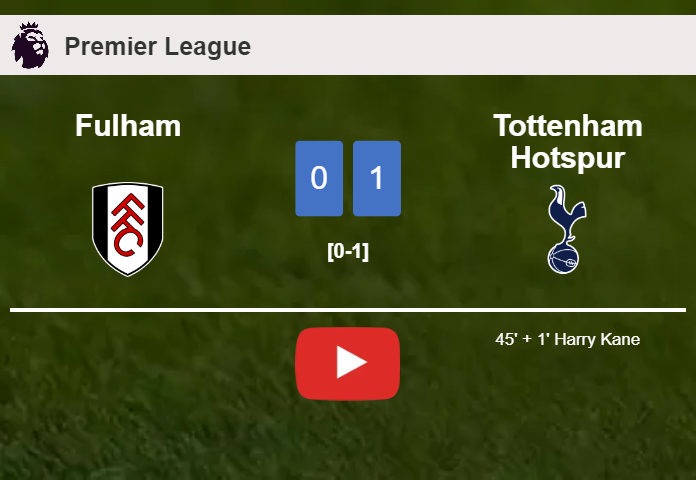 Tottenham Hotspur tops Fulham 1-0 with a goal scored by H. Kane. HIGHLIGHTS