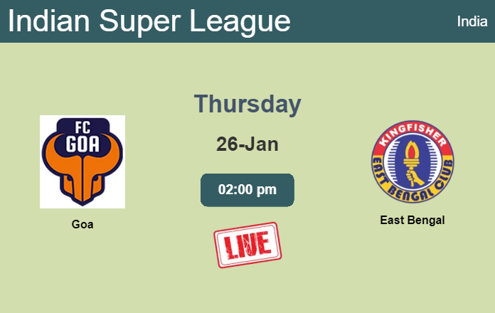 How to watch Goa vs. East Bengal on live stream and at what time