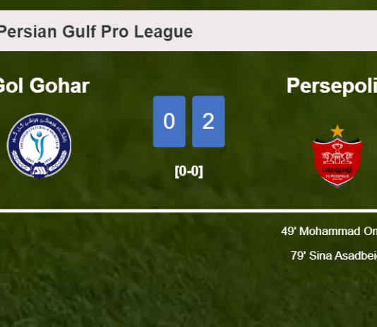 Persepolis defeats Gol Gohar 2-0 on Saturday