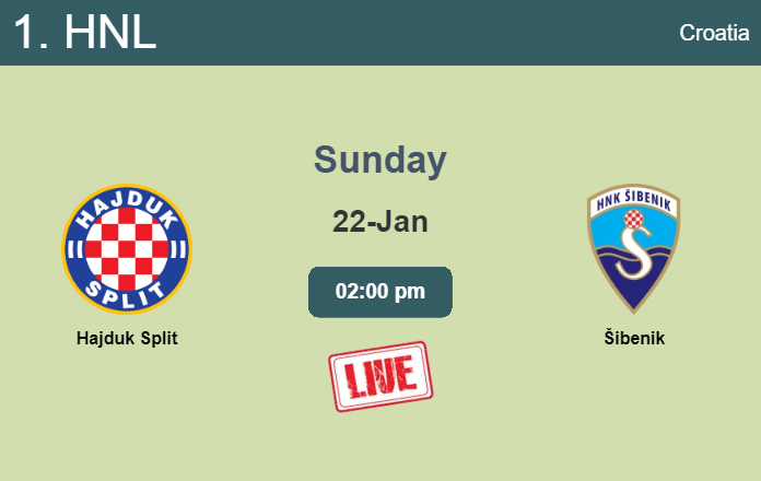 How to watch Hajduk Split vs. Šibenik on live stream and at what time