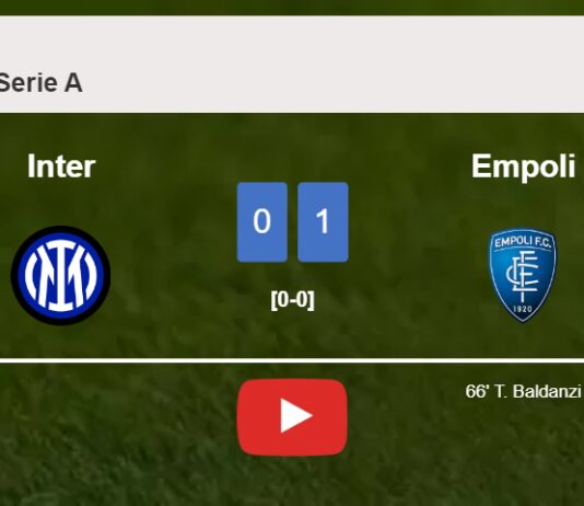 Empoli prevails over Inter 1-0 with a goal scored by T. Baldanzi. HIGHLIGHTS