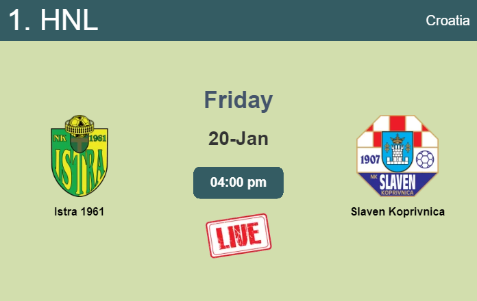 How to watch Istra 1961 vs. Slaven Koprivnica on live stream and at what time