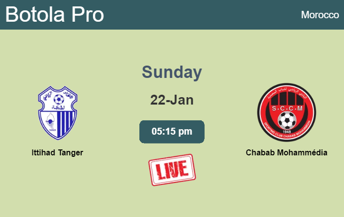 How to watch Ittihad Tanger vs. Chabab Mohammédia on live stream and at what time
