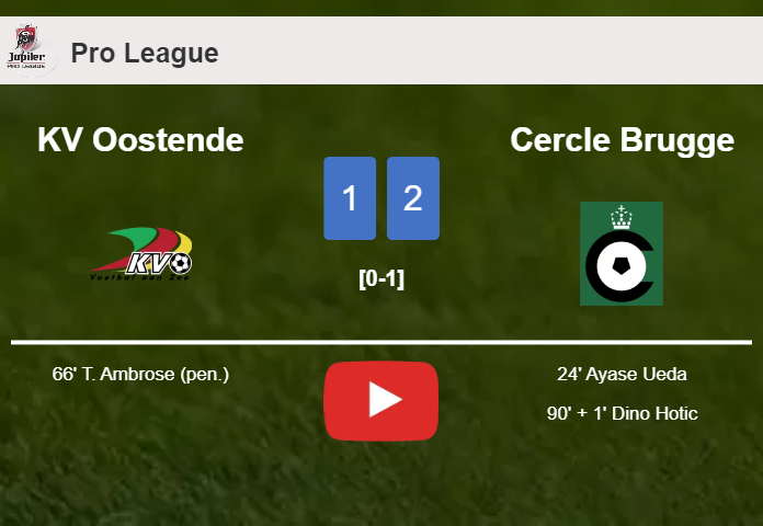 Cercle Brugge clutches a 2-1 win against KV Oostende. HIGHLIGHTS