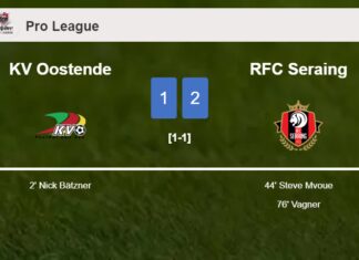 RFC Seraing recovers a 0-1 deficit to defeat KV Oostende 2-1