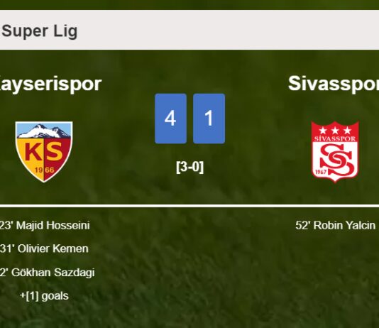 Kayserispor obliterates Sivasspor 4-1 showing huge dominance