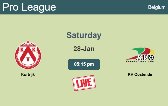 How to watch Kortrijk vs. KV Oostende on live stream and at what time