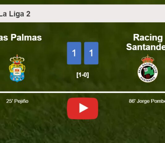Racing Santander grabs a draw against Las Palmas. HIGHLIGHTS