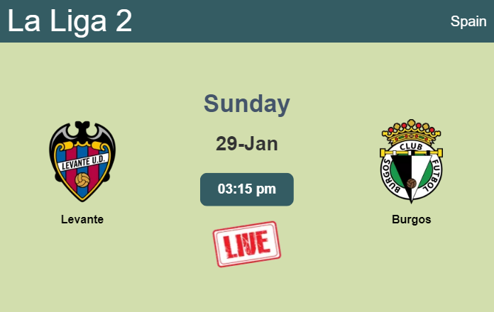 How to watch Levante vs. Burgos on live stream and at what time