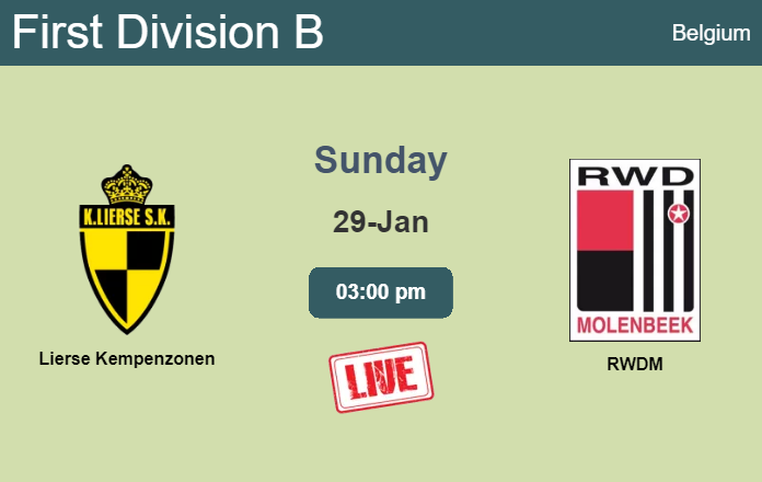 How to watch Lierse Kempenzonen vs. RWDM on live stream and at what time