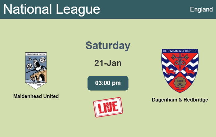 How to watch Maidenhead United vs. Dagenham & Redbridge on live stream and at what time
