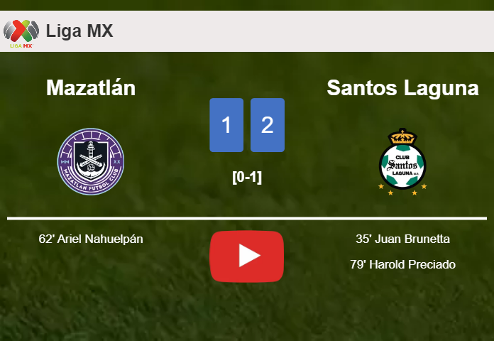 Santos Laguna prevails over Mazatlán 2-1. HIGHLIGHTS
