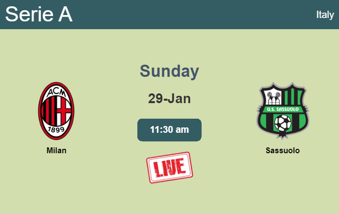 How to watch Milan vs. Sassuolo on live stream and at what time