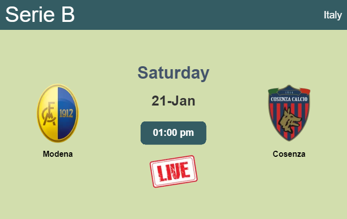 How to watch Modena vs. Cosenza on live stream and at what time