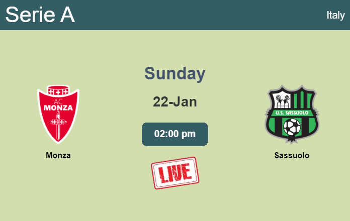 How to watch Monza vs. Sassuolo on live stream and at what time