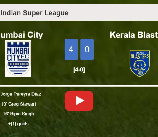 Mumbai City liquidates Kerala Blasters 4-0 with a great performance. HIGHLIGHTS