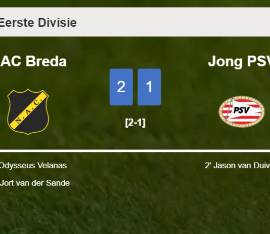 NAC Breda recovers a 0-1 deficit to top Jong PSV 2-1